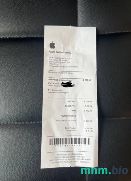 Apple Company przykładowy czek płatniczy PSD